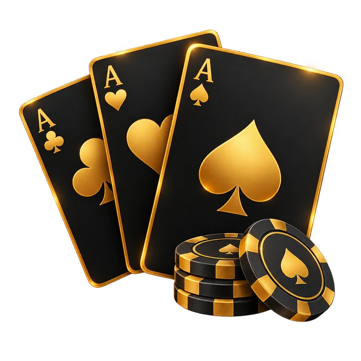 Original black-and-gold Teen Patti game illustration